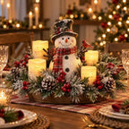🕯️Christmas Lighted Centerpiece with Flameless Candle Glow