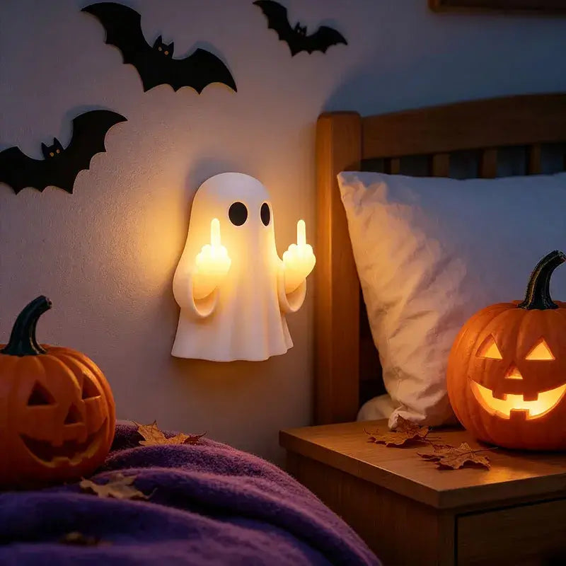 Halloween Ghost Middle Finger Night Light