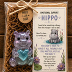 🌸🐝🦛 Emotional Support Glass Animal Gift Set – A Meaningful Little Reminder That You Matter 💕