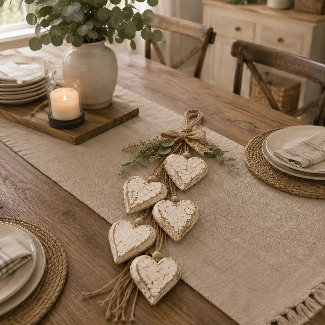 🤎 Handcrafted Hanging Heart Wall Decor – A Heartwarming Gift for Every Home