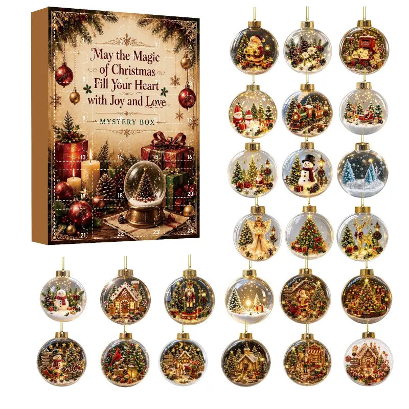 24-Day Vintage Christmas Ornament Advent Calendar