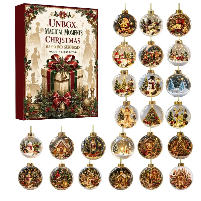 24-Day Vintage Christmas Ornament Advent Calendar