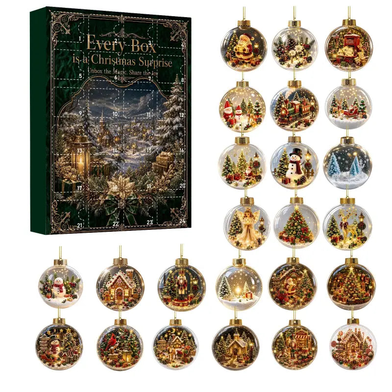 24-Day Vintage Christmas Ornament Advent Calendar