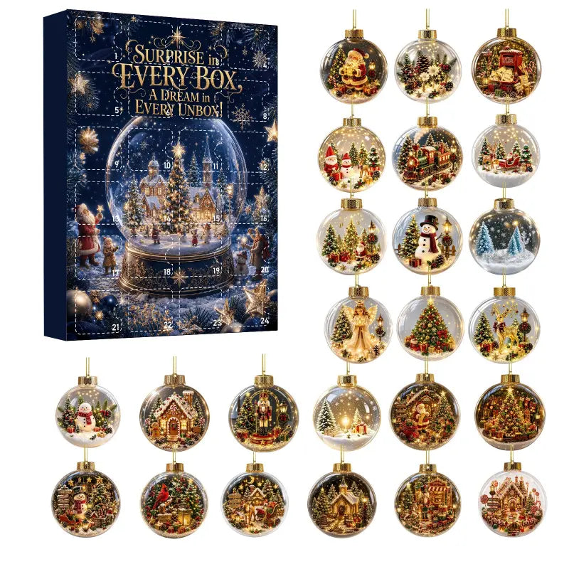 24-Day Vintage Christmas Ornament Advent Calendar