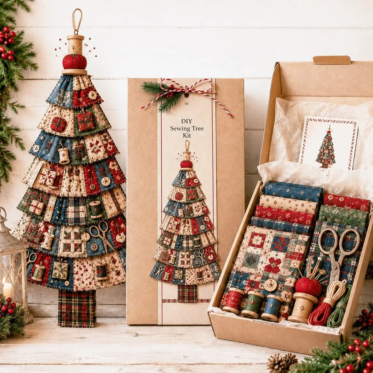 🎄Beginner-Friendly DIY Oversized Patchwork Christmas Tree Door Hanging Kit