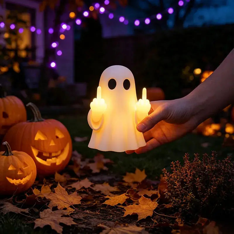 Halloween Ghost Middle Finger Night Light