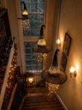 3 Pack Lighted Hanging Witch Hat Star Garland Halloween Decor