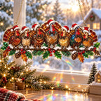 ✨ Whimsical Winter Suncatchers(11 types) | Shatterproof "Stained-Glass" Acrylic Window Hangings 🎄