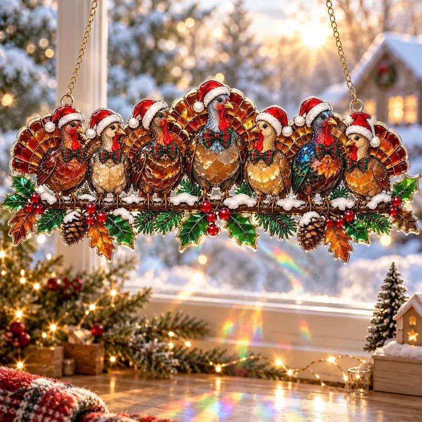 ✨ Whimsical Winter Suncatchers(11 types) | Shatterproof "Stained-Glass" Acrylic Window Hangings 🎄
