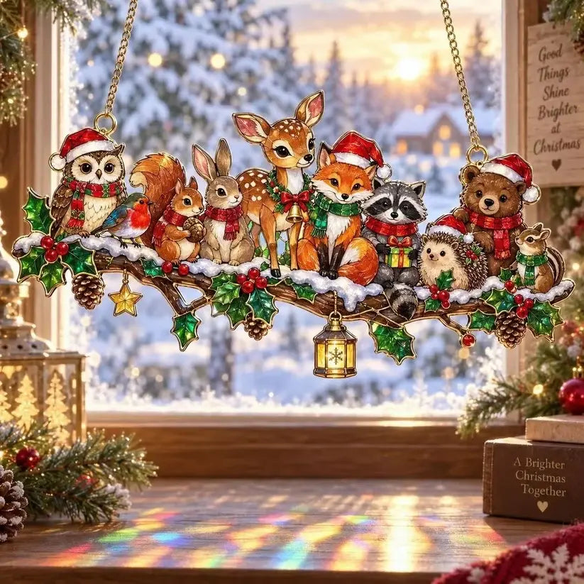 ✨ Whimsical Winter Suncatchers(11 types) | Shatterproof "Stained-Glass" Acrylic Window Hangings 🎄