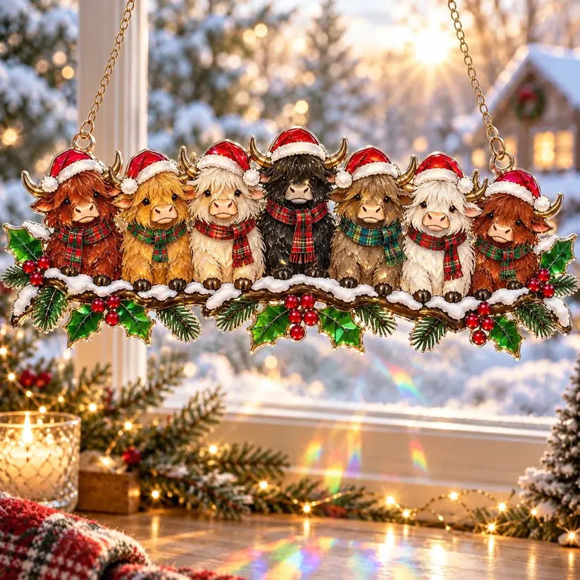 ✨ Whimsical Winter Suncatchers(11 types) | Shatterproof "Stained-Glass" Acrylic Window Hangings 🎄