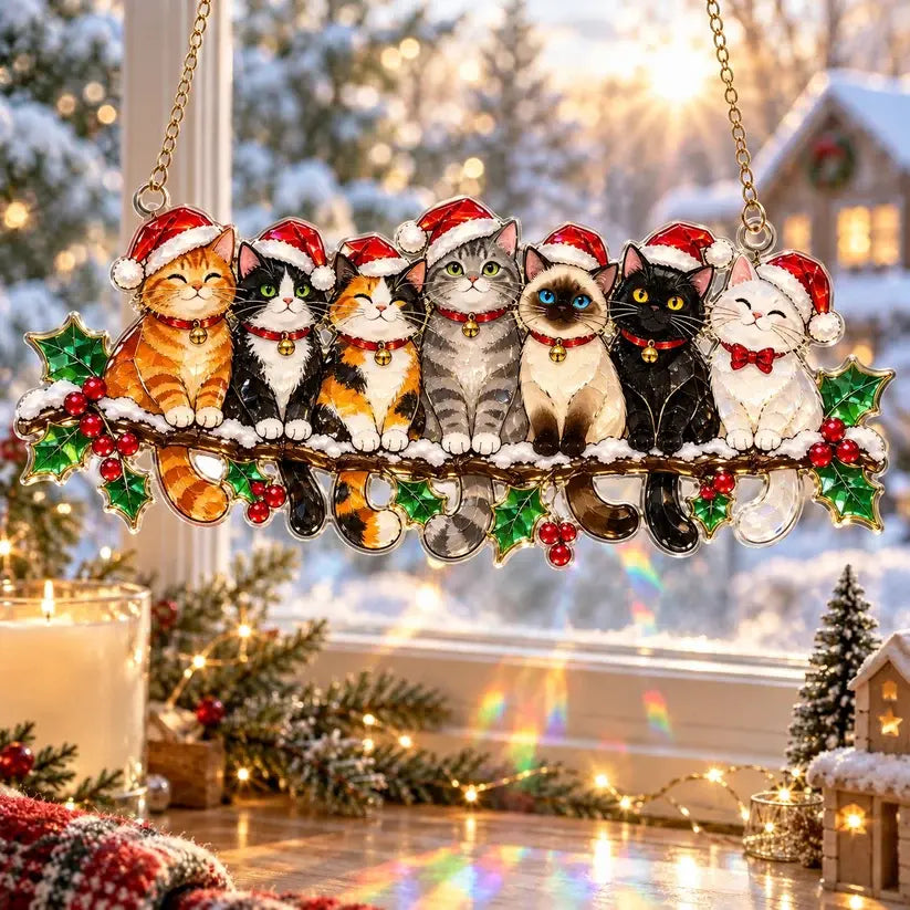 ✨ Whimsical Winter Suncatchers(11 types) | Shatterproof "Stained-Glass" Acrylic Window Hangings 🎄